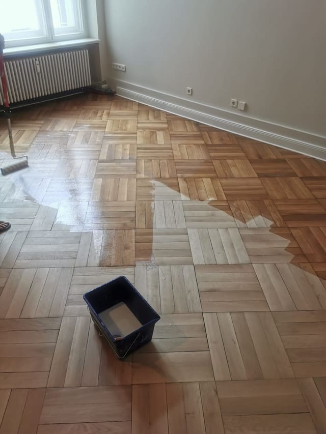 Patch repair to herringbone parquet flooring